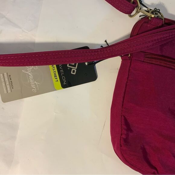 Travelon Anti-Theft signature Small Red Crossbody Bag NWT - Picture 8 of 14